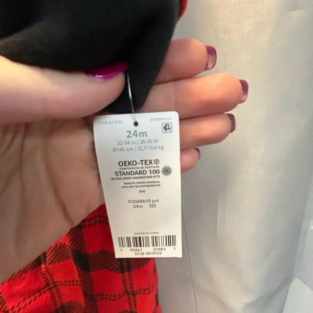 Carter's Red and Black Plaid Kids Footie Pajama